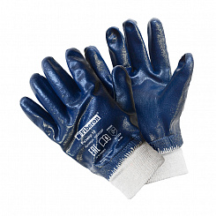 Перчатки "Стойкость к загрязнениям: МОНОЛИТ, манжета-резинка", хлопок+полиэстер, нитриловое покрытие, в и/у, 10(XL), Fiberon